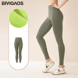 2025 New Autumn Winter Green Fleece Warm Leggings Women High Waisted Elastic Velvet Thick Sports Fitness Yoga Leggings