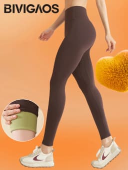 2025 New Autumn Winter Green Fleece Warm Leggings Women High Waisted Elastic Velvet Thick Sports Fitness Yoga Leggings