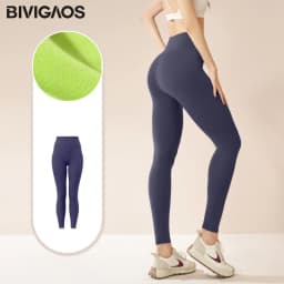 2025 New Autumn Winter Green Fleece Warm Leggings Women High Waisted Elastic Velvet Thick Sports Fitness Yoga Leggings