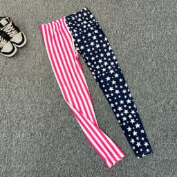 New Jeggings Elastic Stripe Star Print Leggings Fashion Cropped Trousers Woman leggins Pencil Pants L1071