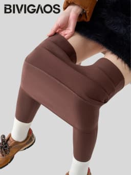 BIVIGAOS Autumn Winter 3D Butt Sharkskin Warm Yoga Leggings Women's Stretch Slim Brushed Light Fleece Fitness Sport Leggings