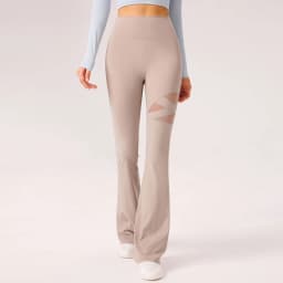 Gym Workout Flare Pants Women Mesh Hollow Out Yoga Pilates Butt Lifting Leggings Fashion High Waist Slim Design Sports Trousers