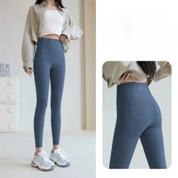 2025 New Shark Pocket Pants High Waist Abdomen in Women Yoga Pencil Pants Slim Thin Casual Sports Fitness Leggings Stretch Tight