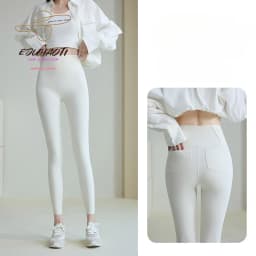 2025 New Shark Pocket Pants High Waist Abdomen in Women Yoga Pencil Pants Slim Thin Casual Sports Fitness Leggings Stretch Tight