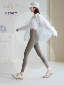 2025 New Shark Pocket Pants High Waist Abdomen in Women Yoga Pencil Pants Slim Thin Casual Sports Fitness Leggings Stretch Tight
