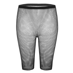 Sexy Women Adults Fishnet Mesh See Through High Waisted Knee Length Legging Half Pants for Legging Pants Nightwear