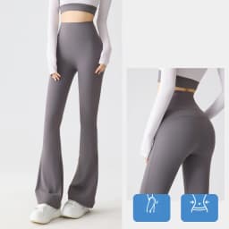 BIVIGAOS Spring Summer Micro Flared Sharkskin Leggings Women Tight Sexy Elastic Horseshoe Pants Sport Fitness Yoga Flared Pants
