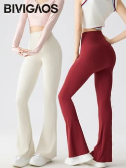BIVIGAOS Spring Summer Micro Flared Sharkskin Leggings Women Tight Sexy Elastic Horseshoe Pants Sport Fitness Yoga Flared Pants