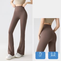 BIVIGAOS Spring Summer Micro Flared Sharkskin Leggings Women Tight Sexy Elastic Horseshoe Pants Sport Fitness Yoga Flared Pants