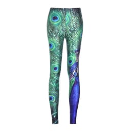 New Sexy Yoga Pants Peacock Prints Elastic Slim Fitness Gym Sport Workout Women Leggings Dropshipping