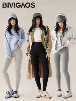 BIVIGAOS Autumn New Thin Cotton Leggings Women High Waist Sports Casual Leggings 40 Weave Knitting High Stretch Cotton Pants