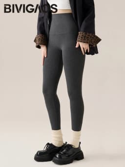 BIVIGAOS Autumn New Thin Cotton Leggings Women High Waist Sports Casual Leggings 40 Weave Knitting High Stretch Cotton Pants