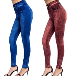 Women Striped Print False Jeans High Elastic Slim Leggings Outdoor Wearing Running High Waist Sexy Hip Lift Fashion Yoga Tights