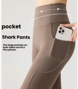 Women's Pockets Yoga Pants Cloud Touch Ice Silk Shark Leggings High Waist Tummy Control Butt Lifting Sports Leggings Running