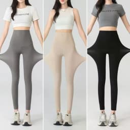 Summer Sunscreen High Waist Leggings Women Silky Ice Cooling 4-Way Stretch Capri Trousers Tummy Control Yoga Pants