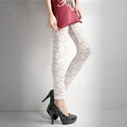 Summer Women Rose Floral Embroidery Full Ankle Length Leggins Hollow Out Lace High Waist Skinny Long Leggings Plus Size One Size