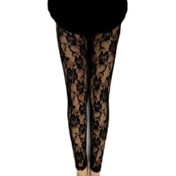 Summer Women Rose Floral Embroidery Full Ankle Length Leggins Hollow Out Lace High Waist Skinny Long Leggings Plus Size One Size