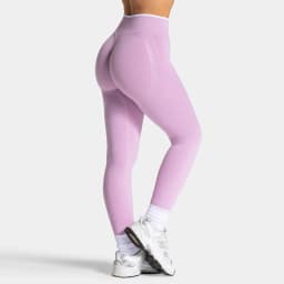 Women's Seamless Gym Solid Color Sports Pants White Edge Waist Tight High Waist Hip Lifting Pants Running Exercise Leggings