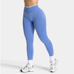 Women's Seamless Gym Solid Color Sports Pants White Edge Waist Tight High Waist Hip Lifting Pants Running Exercise Leggings