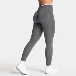 Women's Seamless Gym Solid Color Sports Pants White Edge Waist Tight High Waist Hip Lifting Pants Running Exercise Leggings