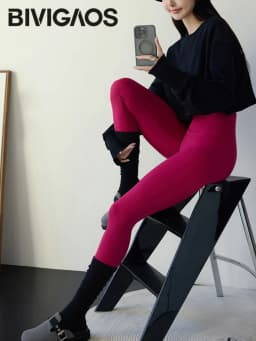 BIVIGAOS Spring Summer New Plum Red 3D Naked Feeling Sharkskin Leggings Women Slim Sexy Sport Yoga Push Up Fitness Leggings