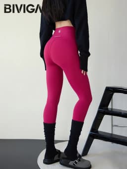 BIVIGAOS Spring Summer New Plum Red 3D Naked Feeling Sharkskin Leggings Women Slim Sexy Sport Yoga Push Up Fitness Leggings