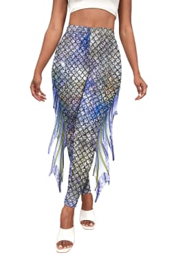 NADANBAO Women Mermaid Printed Leggings for Women Fish Scale 3D Pattern Pants Mid Waist Fashion Trousers Summer Streetwear