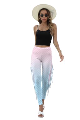 NADANBAO Women Mermaid Printed Leggings for Women Fish Scale 3D Pattern Pants Mid Waist Fashion Trousers Summer Streetwear