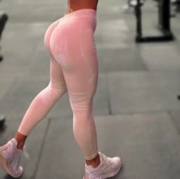 Women Jean Leggings V Back Gym Fitness Athletic Workout Scrunch Leggings Good Elastic Yoga Pants Sports Training Tights