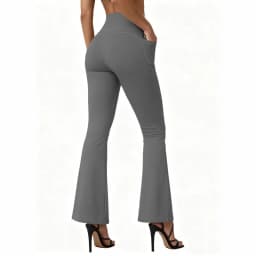 High Waisted Flared Yoga Leggings Women Butt Lifting with Pocket Design Wide Leg Leggings Running Tights Plus Size Gym Pants