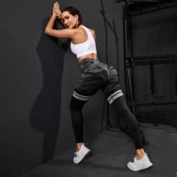 Stripe Camo Leggings Women Seamless Knit Tights High Waist Hip Liftting Outdoor Running Cycling Fashion Slim Yoga Fitness Pants