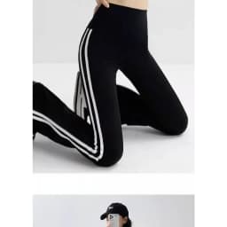 Fashion Stripe Flared Shark Pants Female Thin Style Leggings High Waist Hip Liftting Workout Running Skinny Yoga Leggings