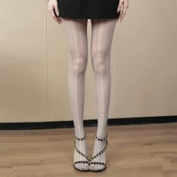 Women Sexy Lace Fishnet Stockings Lolita Style Hollow Pantyhose Retro Tight High Elastic Y2K Vintage Rhombus Striped Tights