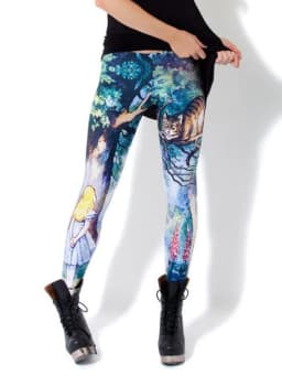 4XL Design Punk Rock Fashion Women Digital Print Galaxy Leggings Alice in Wonderland Blood Camouflage Pants Legging GL-22