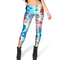 Summer Women Mermaid Printed Galaxy Leggings Animal Donald Duck Cartoon Characters  Legging Pants Black Milk Leggins G L-1467
