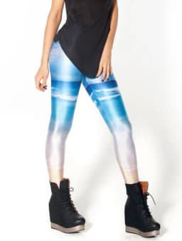 UPTOAILEI Quality Women Galaxy Elastic Tight Trouser Black Green Mermaid Printed Leggings Black Milk Leggins Summer