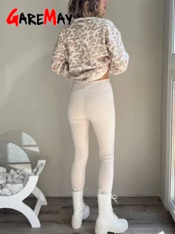 Winter Warm Leggings for Women with Fleece Thick Thermal High Waisted Stretch Slimming Women's Warm Tights Leggings Velvet Pants