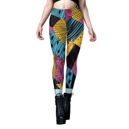 Nadanbao Sally Jack Halloween Leggings Women Movie Cosplay Pants Patchwork Pattern Party Trousers Casual Sexy Skinny Tights