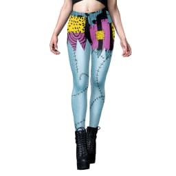 Nadanbao Sally Jack Halloween Leggings Women Movie Cosplay Pants Patchwork Pattern Party Trousers Casual Sexy Skinny Tights
