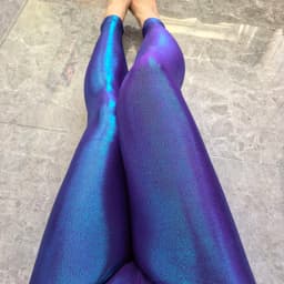 Glossy Shiny High Waist Yoga Pants Tight Women Workout Sports Leggings Fitness Plus Size Gym Trousers
