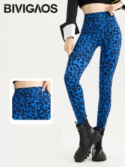 BIVIGAOS Spring Autumn Leopard Sharkskin Leggings Women High Waist Elastic Tight Sexy Yoga Leggings Slim Sports Fitness Leggings