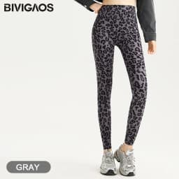 BIVIGAOS Spring Autumn Leopard Sharkskin Leggings Women High Waist Elastic Tight Sexy Yoga Leggings Slim Sports Fitness Leggings