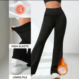 Velvet Thermal Leggings for Autumn and Winter High Waist and Hip Lifting Winter Yoga Pants Flared Wide Leg Thermal Pants