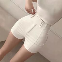 White Spicy Girl Short Pants Women Summer 2026 New High Waist Slim Fit Korean Style Versatile Elastic Slimming Butt Covering ...