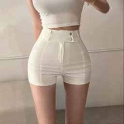 White Spicy Girl Short Pants Women Summer 2026 New High Waist Slim Fit Korean Style Versatile Elastic Slimming Butt Covering ...