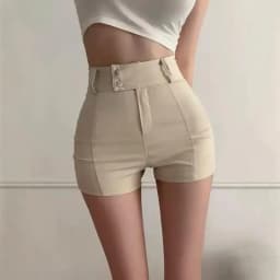 White Spicy Girl Short Pants Women Summer 2026 New High Waist Slim Fit Korean Style Versatile Elastic Slimming Butt Covering ...