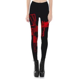 Design Black Women Galaxy Leggings Sexy Red Striped Printed Fashion Style Leggings Pants Black Milk Punk Cool Slim Leggins