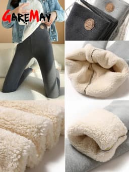 Women's Warm Leggings Soft with Fleece Thermal Pants Gray High Waist Leggings Skinny Thick Velvet Winter Leggings for Women