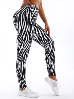 Casual Fashionable Brushed High Elasticity Sexy Tight Fitting Irregular Striped Leggings Sports Slimming Yoga Pants