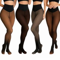 One Seam Fleece Lined Tights Fake Translucent Pantyhose Skin Tone Thermal Leggings Sheer Tights One Line Warm Base Layer